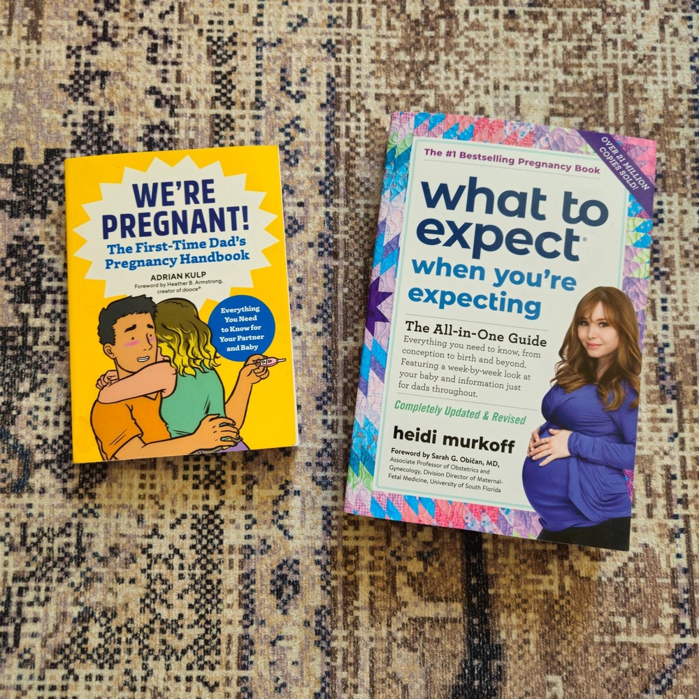 What to Expect When You're Expecting & We're Pregnant First Time Dad Book Bundle